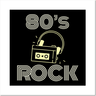 Eighties Vintage Rock With Walkman Posters and Art